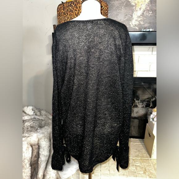 LEWIT Angora Mohair Lightweight Sweater NWT Metallic Gold Threads Sz XL - Picture 7 of 12